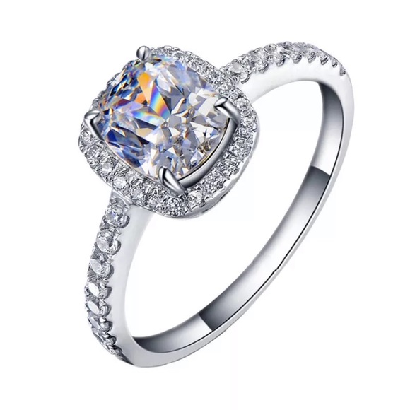 Silver Ring With Yellow 9mm Zircon Stone - Picture 2 of 3